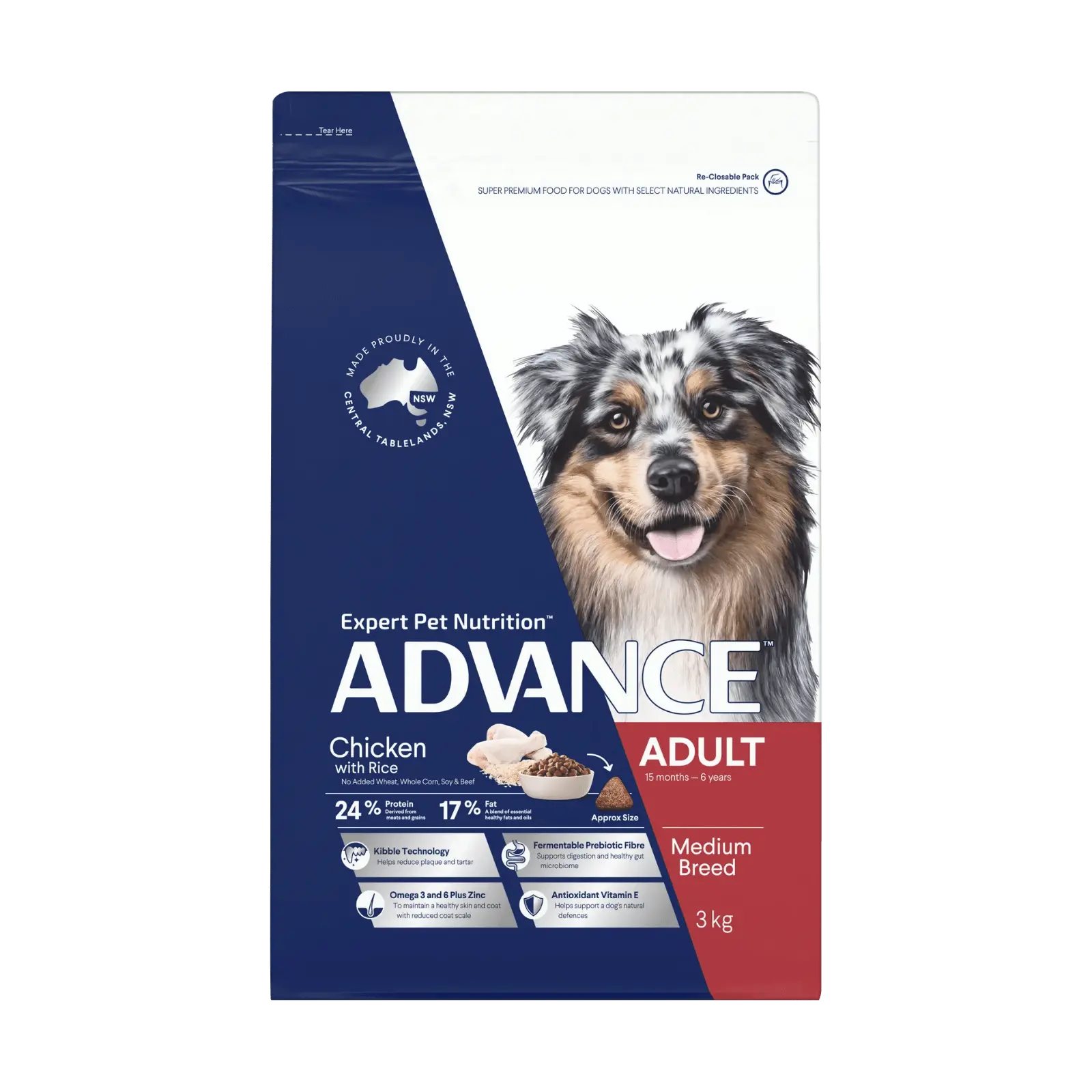 Advance Dog Food Adult Medium Breed Chicken with Rice