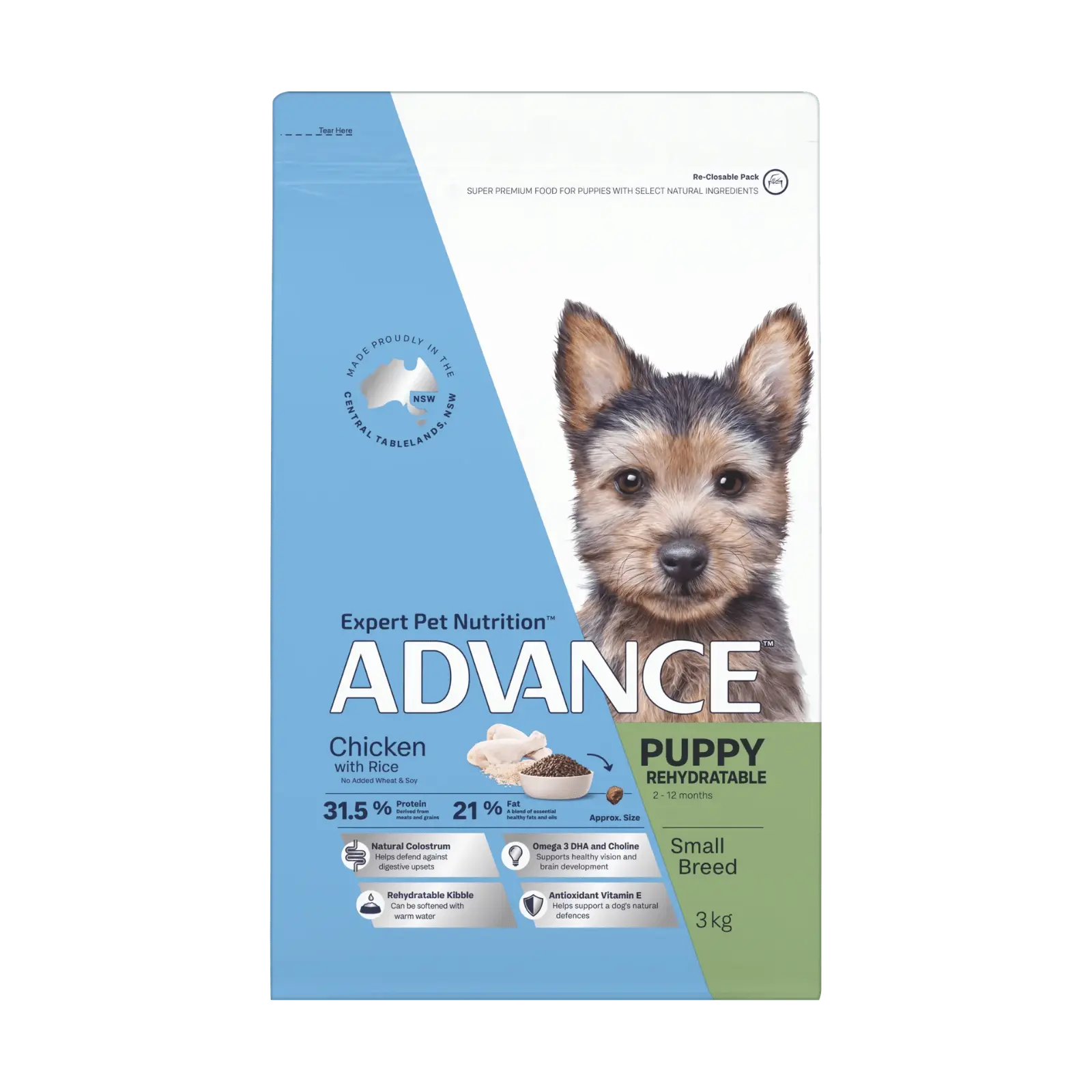 Advance Dog Food Puppy Small Breed Chicken with Rice - 3kg