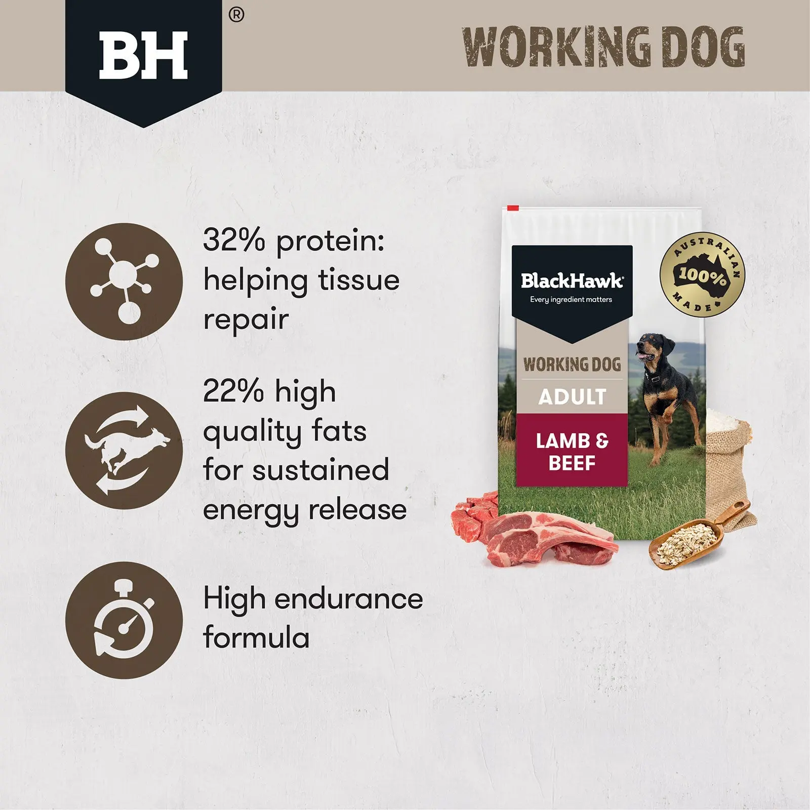 Black Hawk Dog Food Working Adult Lamb & Beef - Image 3