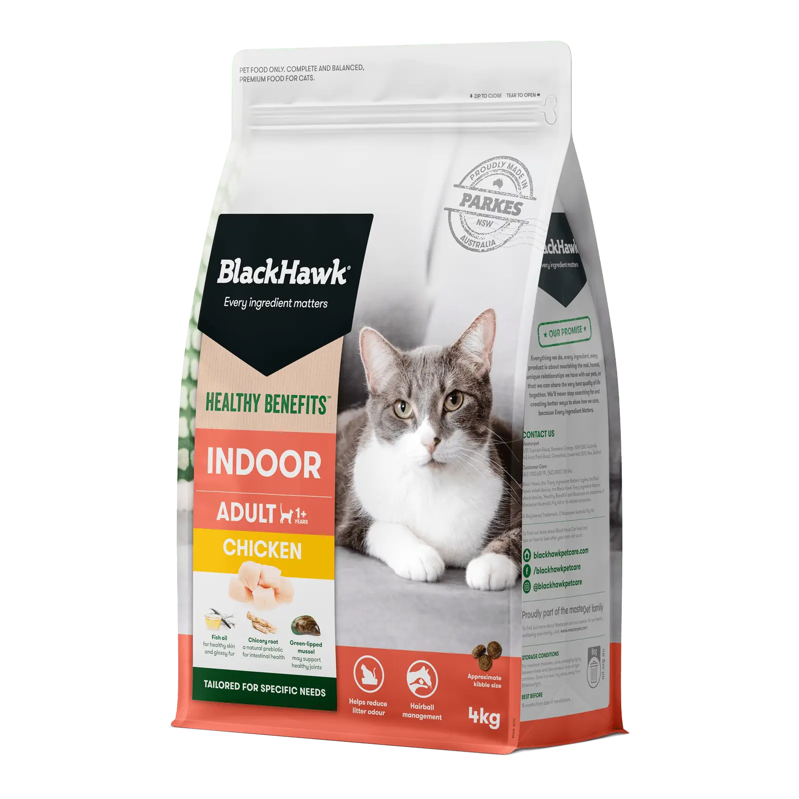 Black Hawk Healthy Benefits Cat Food Adult Indoor Chicken - Image 3