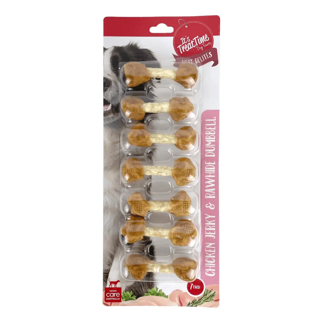 It's Treat Time Meat Delites Chicken Jerky & Rawhide Dumbbell 7pk - Image 2