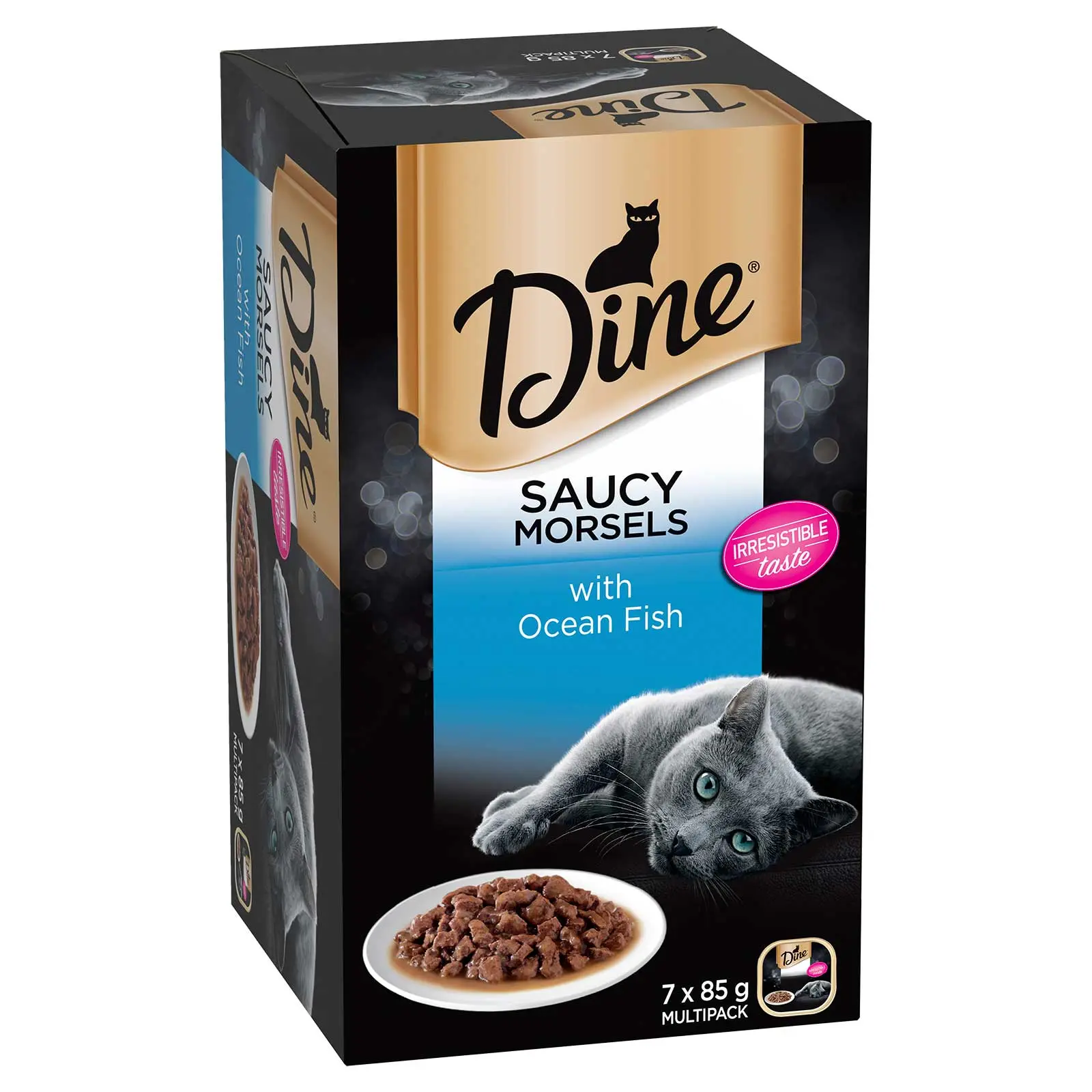 Dine Cat Food Tray Saucy Morsels with Ocean Fish - Image 2