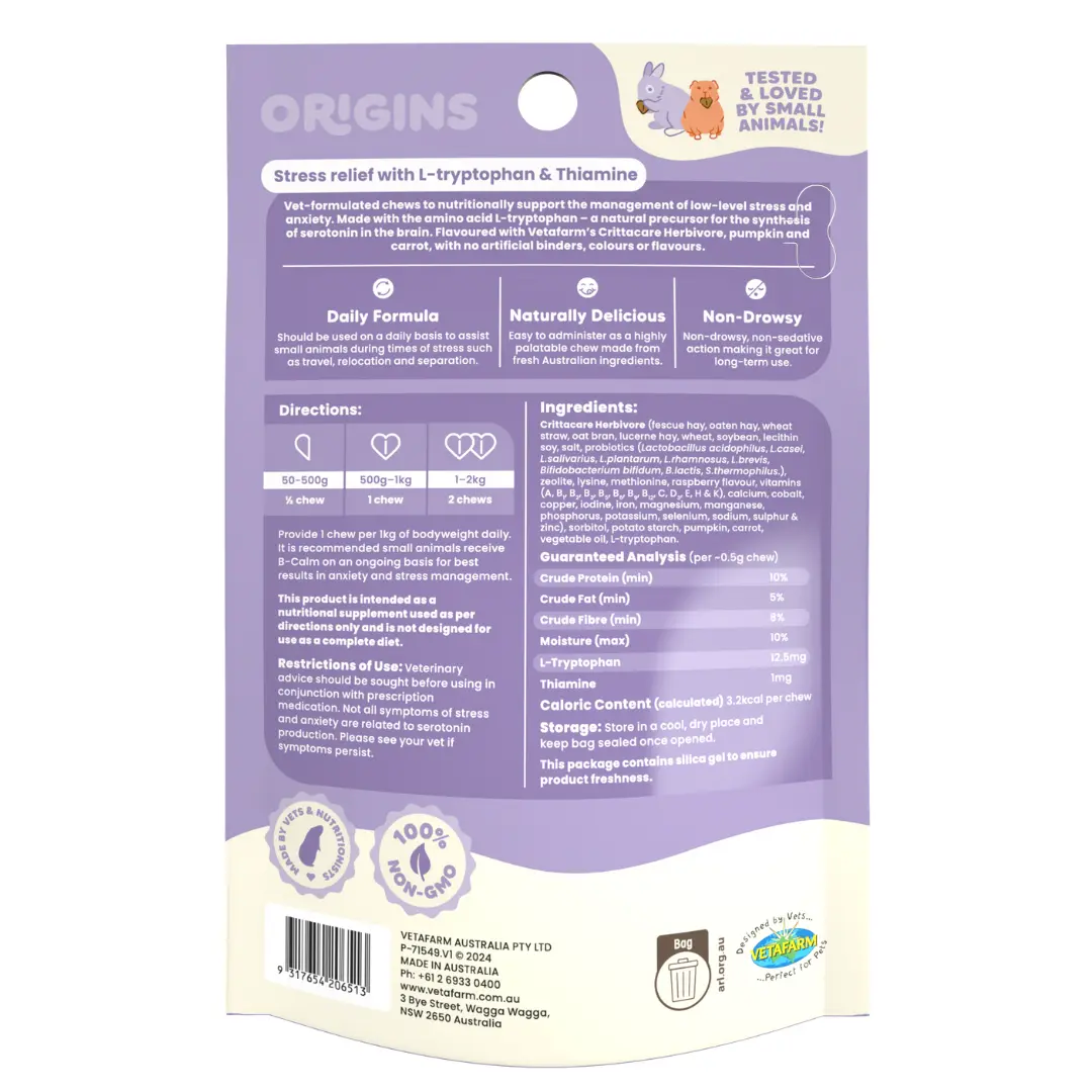 Vetafarm Origins B-Calm Chews - 60pk - Image 2