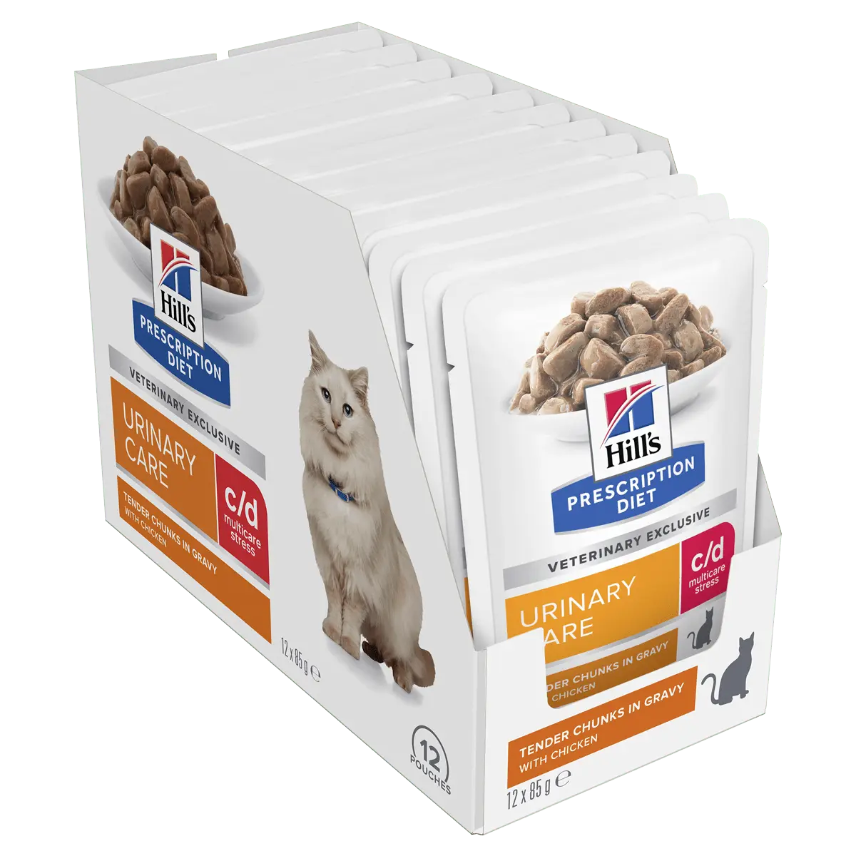 Hill's Prescription Diet Cat Food Pouch c/d Multicare Urinary Stress - Image 2