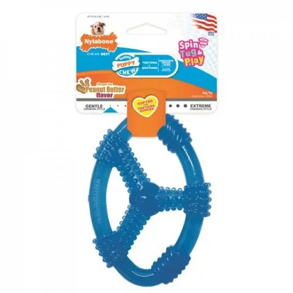 Nylabone Puppy Freezer Ring Peanut Butter Dog Toy